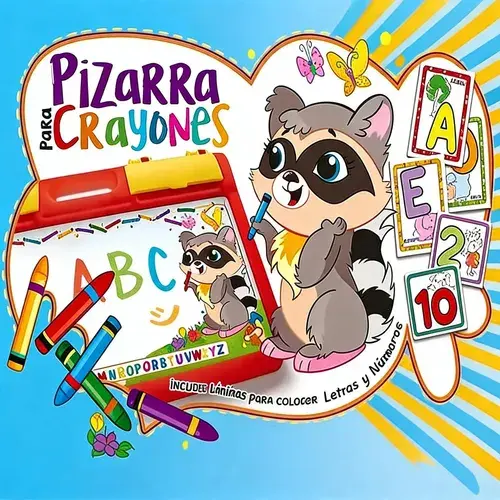 Pizarra Para Crayones Con Láminas De Letras Y.numeros Ploppy