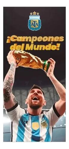 Toallón Secado Rápido Afa Fútbol Microfibra 70x150 Grande Color Azul 15 Campeones Del Mundo