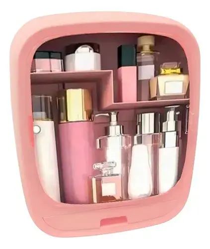 Organizador De Cosméticos Para Pared Baño Estante Colgante Color Rosa