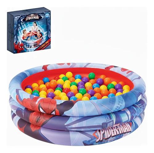 Pileta Pelotero Inflable Spiderman Para Bebes Niños 122cm