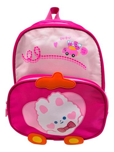 Mochila Jardín Infantil Nena Gatito Kawa Doble Compartimento