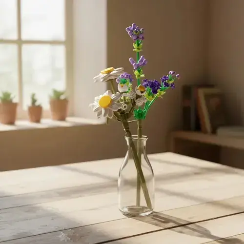 Flor Margarita Y Lavanda Bloques Para Armar Zuru Adorno Deco 243 Margarita Y Flor De Lavanda
