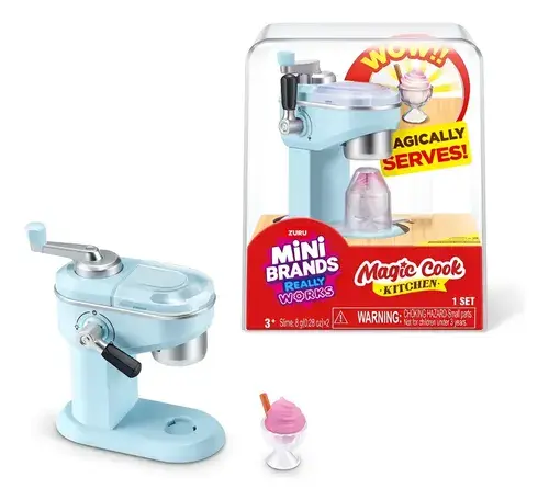 Mini Brands Magic Cook Electrodomesticos Cocina Funciona Luz Maquina De Helados Celeste