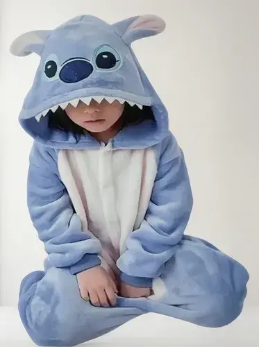 Pijama Stich Enterito Infantil Suave Disfraz Abrigad Premium