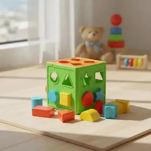 Juguete Cubo Didactico Con Encastres Duravit Primeras Formas Los Niños Desarrollan La Motricidad Fina, Aprenden A Reconocer Formas Y Colores Multicolor