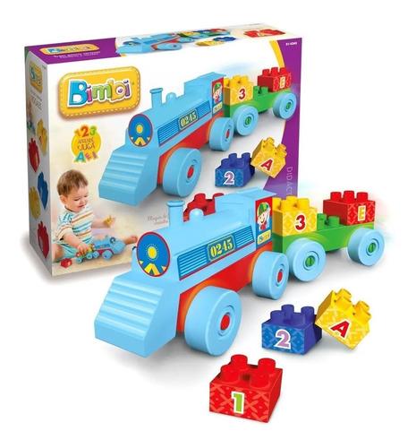 Bimbi Tren Didactico Para Armar Y Aprender Numeros Y Vocales Multicolor