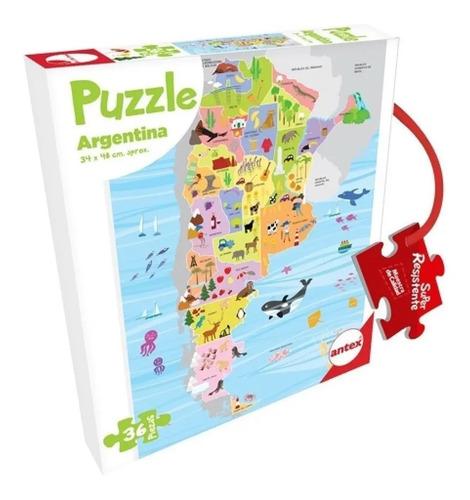 Valija Mapa Argentina 36p Puzzle Rompecabeza Didactico Antex