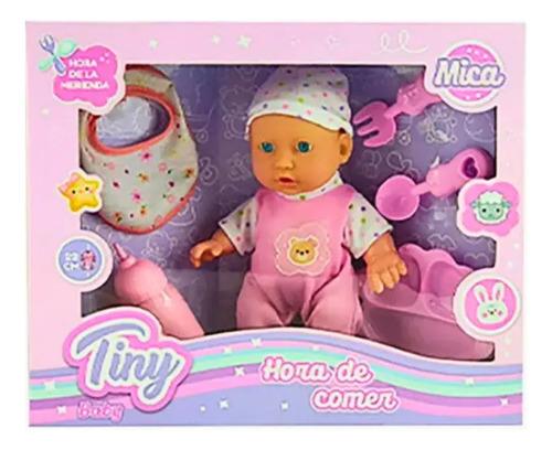 Bebote Tiny Baby Hora De Comer Set Muñeca Con Accesorios