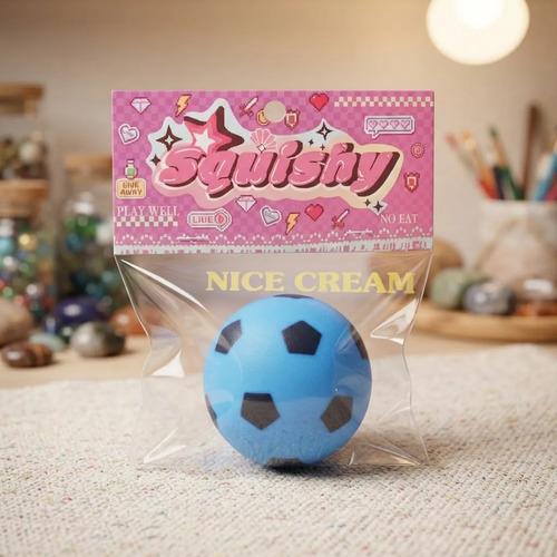 Squishy Pelota De Futbol Football Antiestres Relajante Azul