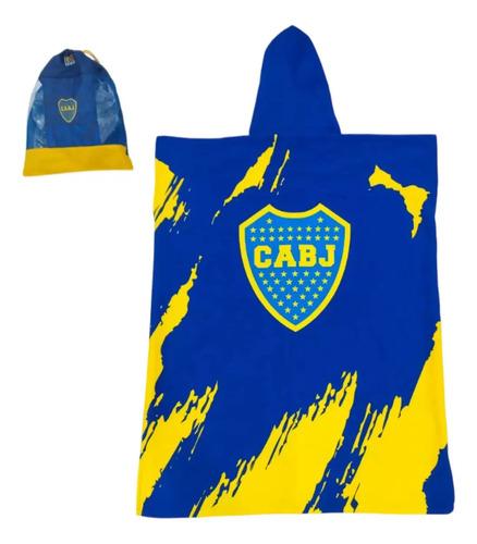 Toallón Poncho Cambiador Adulto Microfibra Afa River Boca Color Azul