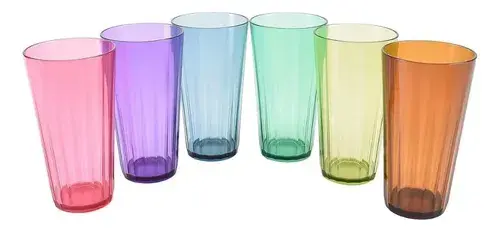 Set 6 Vasos Clarite 20oz Plástico Antideslizante Colores