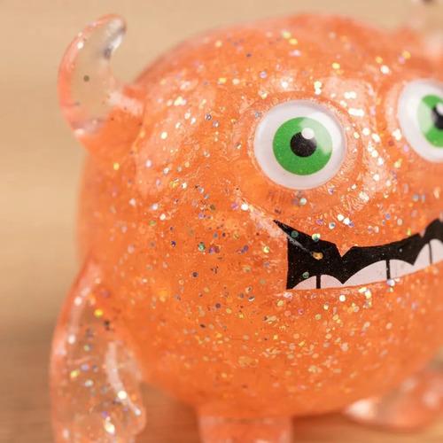 Squishy Fantasma Loco Con Brillos Antiestres Relajante Naranja