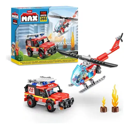 Bloques Zuru Max City Estación De Bomberos 265 Piezas Fire Rescue