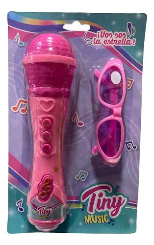 Microfono Infantil De Juguete Tiny Music Con Sonido Y Lentes Fashion Sebigus 55124 Rosa Chicle