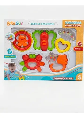Set De Sonajeros Para Bebé Didácticos Sensoriales 5 Piezas Varios