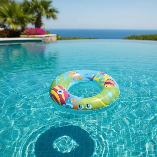 Aro Inflable Bestway 36013 Flotador Celeste De Animales 56cm