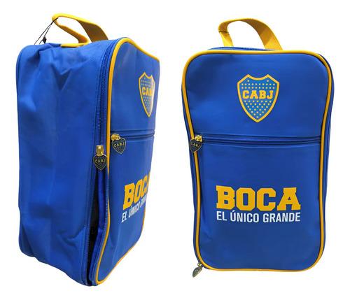 Bolso Botinero Boca Juniors Botines Futbol Neceser Original Azul