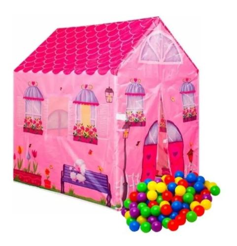 Carpa Casa Casita Castillo Hogar Princesas Nenas 100 Pelotas Rosa