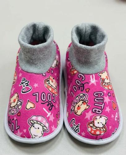 Pantumedias Infantiles Abrigadas Antideslizantes Con Puño Rosa 23-24