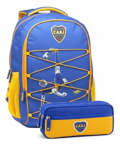 Combo Mochila + Cartuchera Boca Juniors Jugador Escolar Top