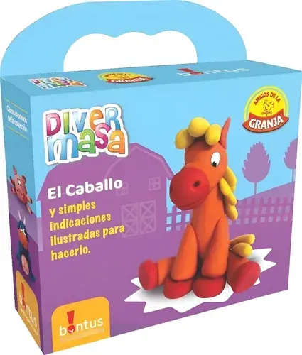 Juego De Masas Plastilina Diver Masa Caballo 210gr Bontus Amarillo Naranja Rojo