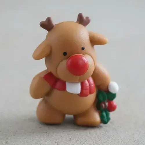 Squishy Reno Papa Noel Santa Claus Antiestres Navidad Marrón Claro