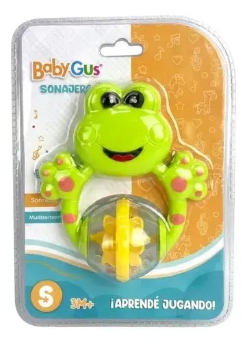 Sonajero Sonrisas Multisenorial Sapito Baby Gus Verde Lima Sapito