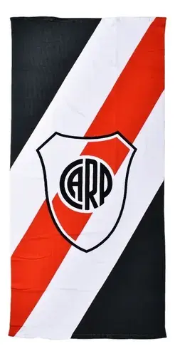 Toallon River Plate Fútbol Playa Pileta Estampado 150x70 Cm Rojo Blanco Y Negro River