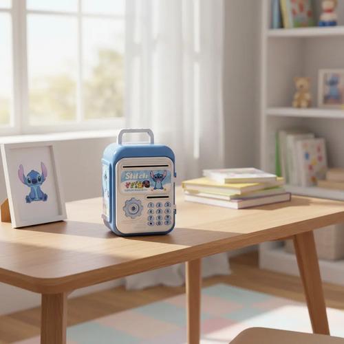 Caja Fuerte De Juguete Lilo Y Stich Alcancia A Pilas Stitch Stitch Azul