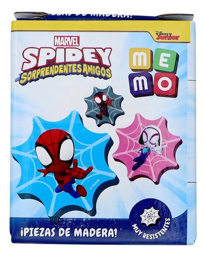 Juego De Memoria Disney Spidey Y Amigos 20 Piezas De Madera