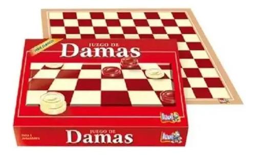 Juego De Damas Clásico Luna Plast Estrategia Plástico