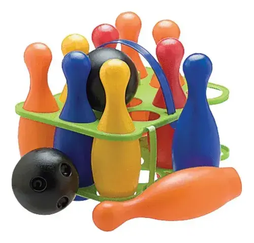 Juego De Bowling Bolos Con Porta 10 Palos Y 2 Bolas Duravit Bowling