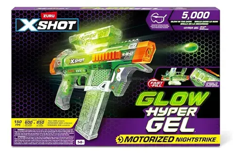 Pistola X Shot Glow Hyper Gel 5000 Bolitas Brilla Oscuridad Brillante