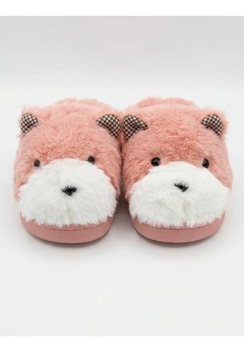 Pantuflas Infantiles Peluche Abrigadas Varios Modelos Unisex Oso Coral Abiertas Con Corderito 31-32