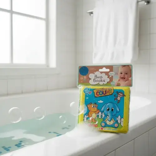 Libro De Baño Explorer Fan Animales Para Contar En Inglés Azul Acero