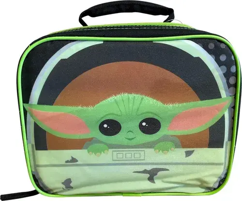 Bolsa De Almuerzo Aislada - Star Wars Mandalorian Baby Yoda Negro Con Verde