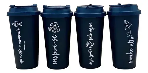 Vaso De Cafe Negro Con Frases Estilo Oficina Desayuno 450ml Negro Frases