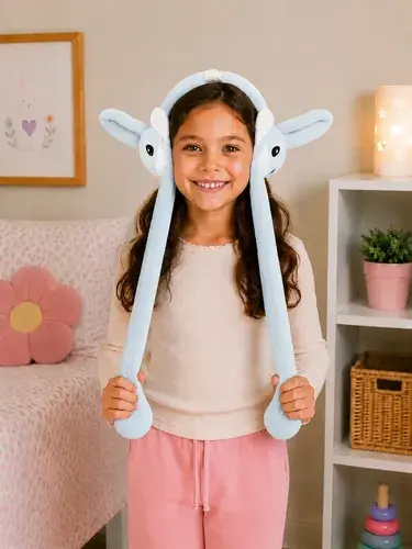 Orejeras Stich Levanta Orejas Piel Abrigo Invierno Pratys Celeste Grisáceo Stich