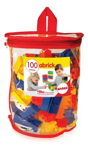 Bolson 100 Piezas Ladrillos Bloques - Abrick Antex 9057