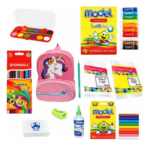 Kit Utiles Escolar Jardin + Mochila Preescolar Completo