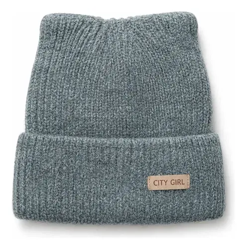 Gorro De Lana Tejido Abrigado City Girl Invierno Unisex Gris Un Liso