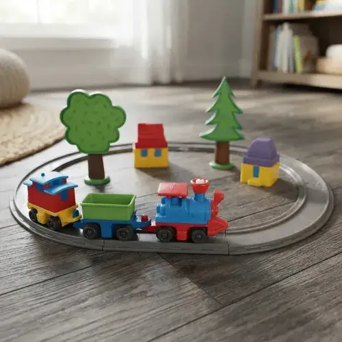 Juego Tren Mediano - Vias 37.5 X 53 Cm Antex 8331 Color Varios