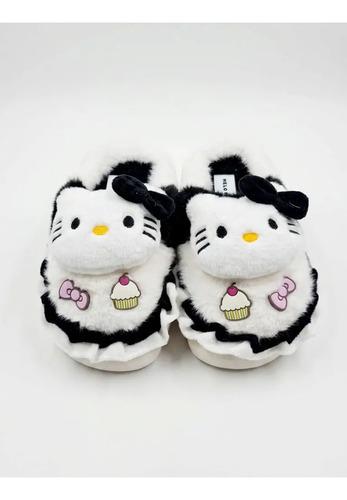Pantuflas Invierno Infantiles Peluche Suela Antideslizante Gatito Abierta 30-31