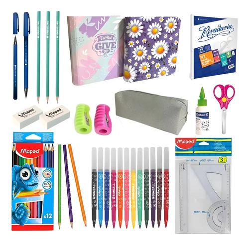 Combo Utiles Escolares + Carpetas + Cartuchera Kit Primaria