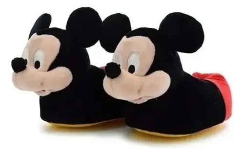 Pantufla Minnie Mickey Cerradas Abrigadas Peluche 3d Termica Rojo Y Negro Mickey 27 Al 29