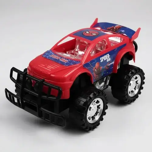 Auto Camioneta A Friccion Marvel Spiderman Hombre Araña Caja Spiderman Azul Y Rojo